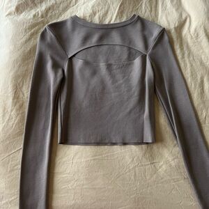 Zara Taupe Long Sleeve Women's Top